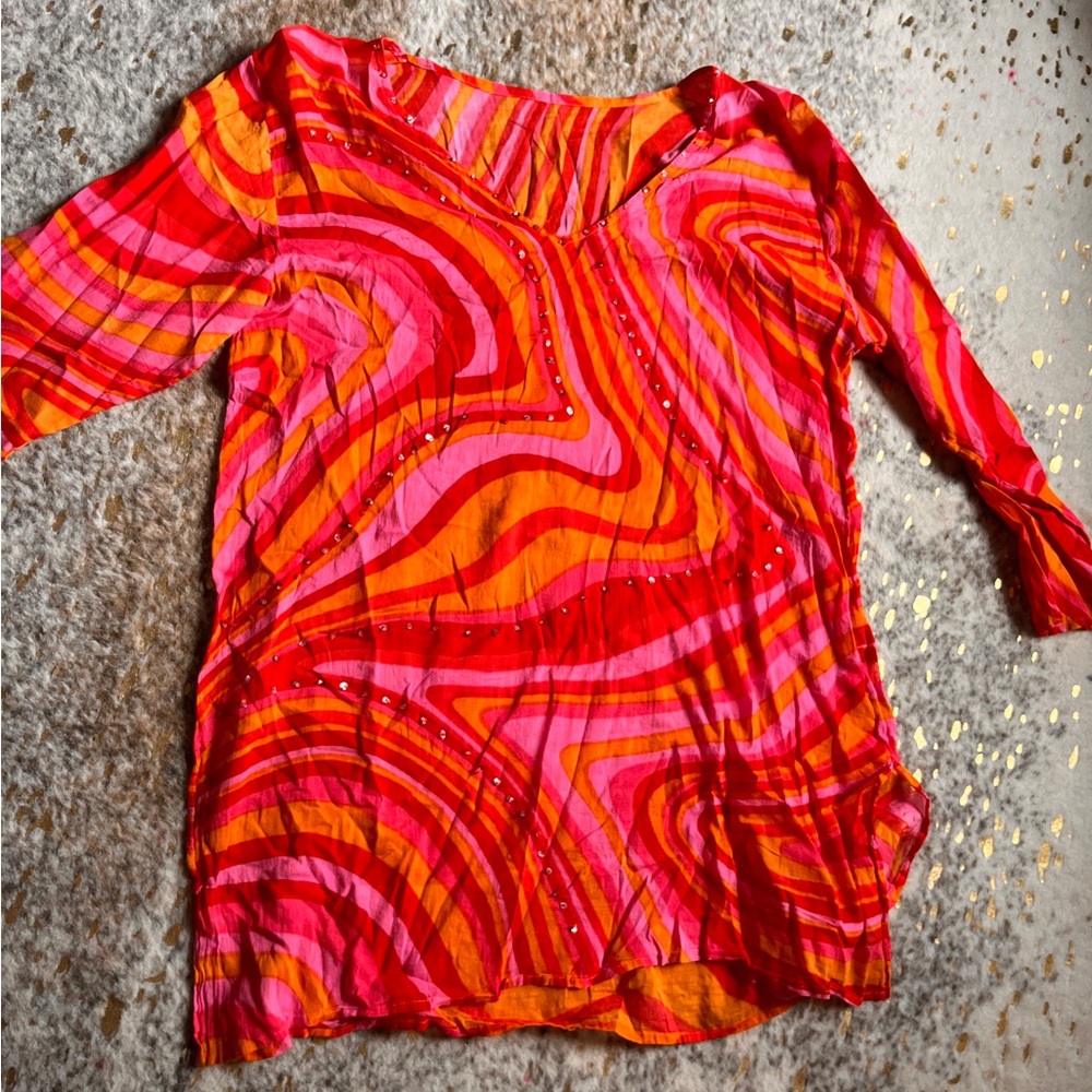 Fun blouse imported from an Italian streetmarket with sequins